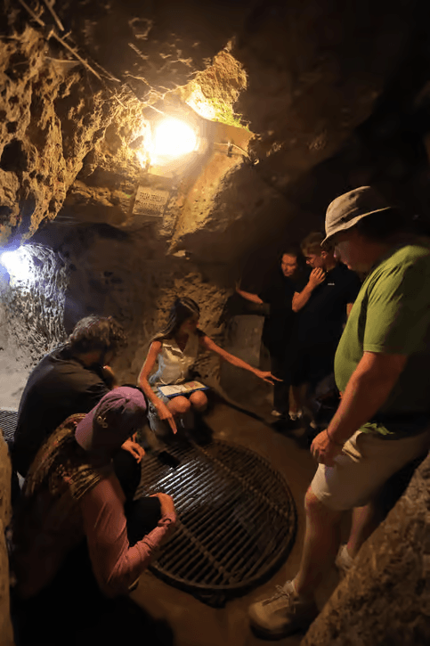 Rolling stone door and floor grate in Derinkuyu Underground City on the Cappadocia Green Tour, Göreme, Cappadocia